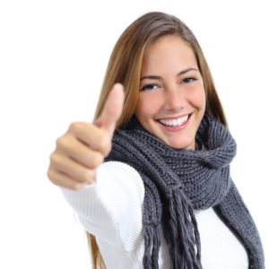 woman smiling happy